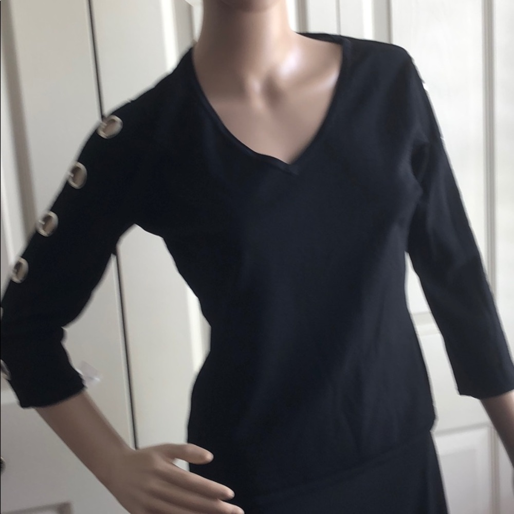 Black V-Neck Top